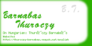 barnabas thuroczy business card